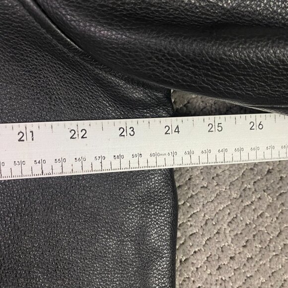 Eddie Bauer Leather Jacket Men's Large Tall LT Heavyweight Bomber Black - Picture 8 of 12